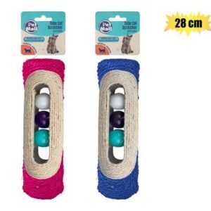 Pet cat scratch toy tube with ball 28cm