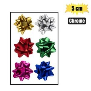 Gift-bow chrome asstd colours 5cm
