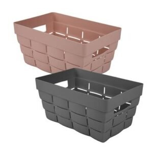 Basket pl woven pattern 26x17x13cm