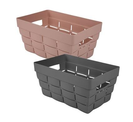 Basket pl woven pattern 26x17x13cm