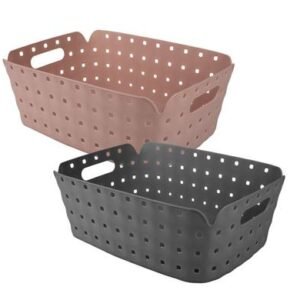 Basket pl square pattern 37x25x13cm