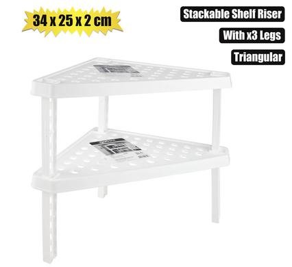 Shelf riser 34x25x2cm triangle w/3 legs