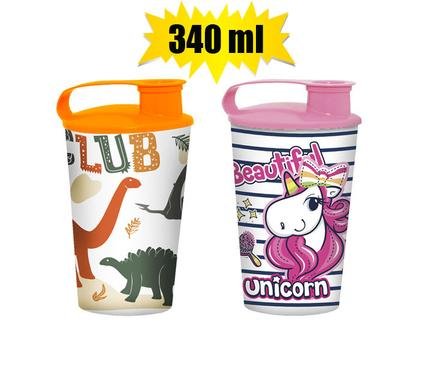Tumbler w/spout 340ml assorted