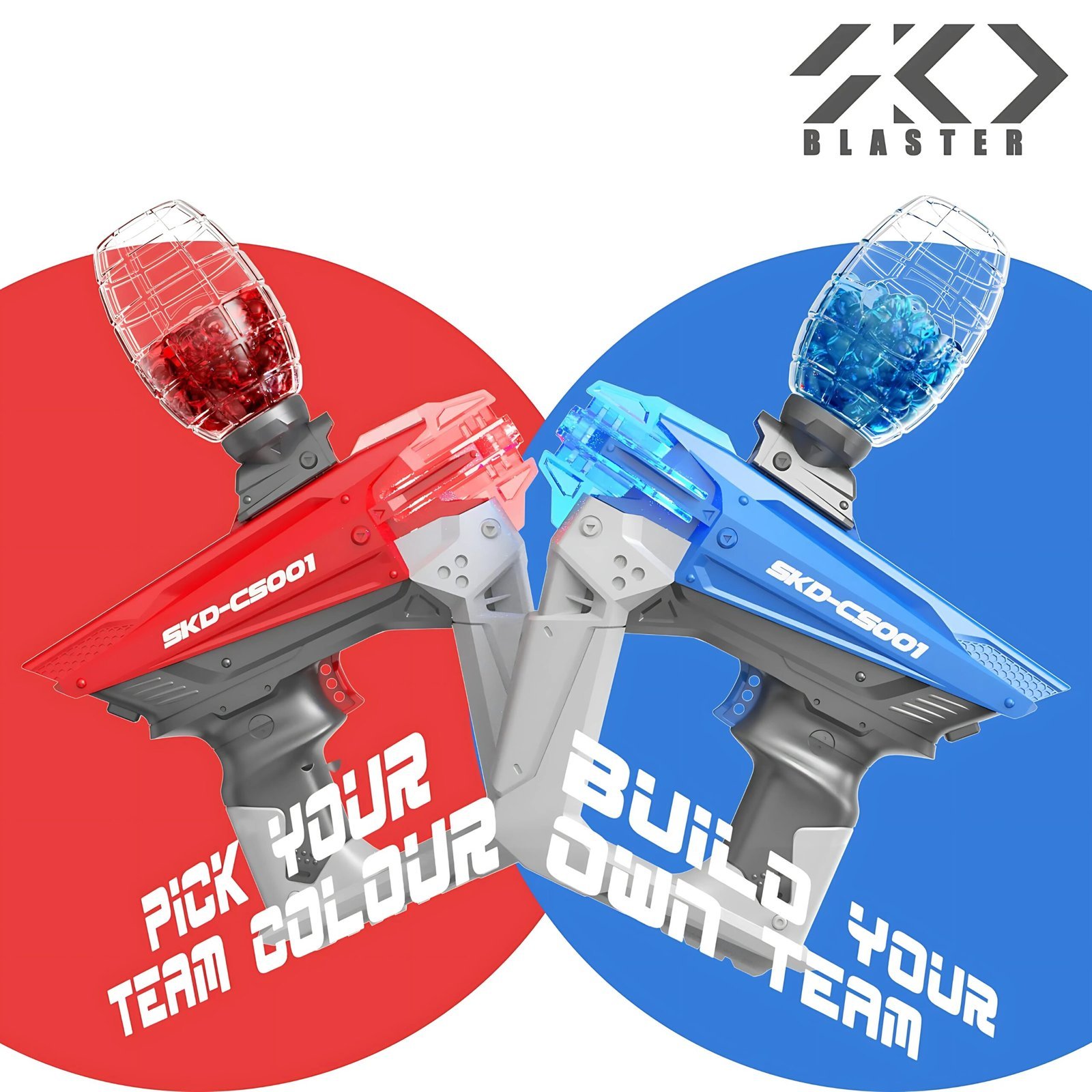 SKD-CS001 Electronic Gel Blaster Gun, Blue - High Speed, LED Lights - Image 4