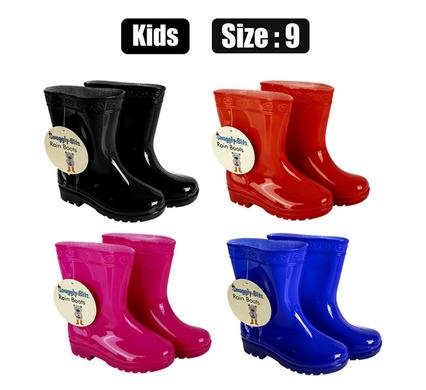 Rainboot kids plain colour size 9