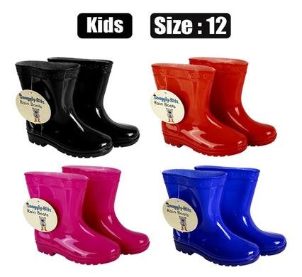 Rainboot kids plain colour size 12
