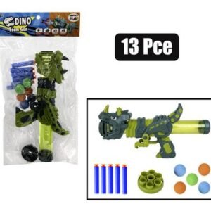 Gun foam dart/ball dino 13pc asstd 33cm