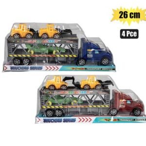 Vehicle playset friction truck 4pc 26cm