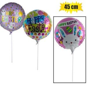 Balloon w/stick air easter asstd 45cm