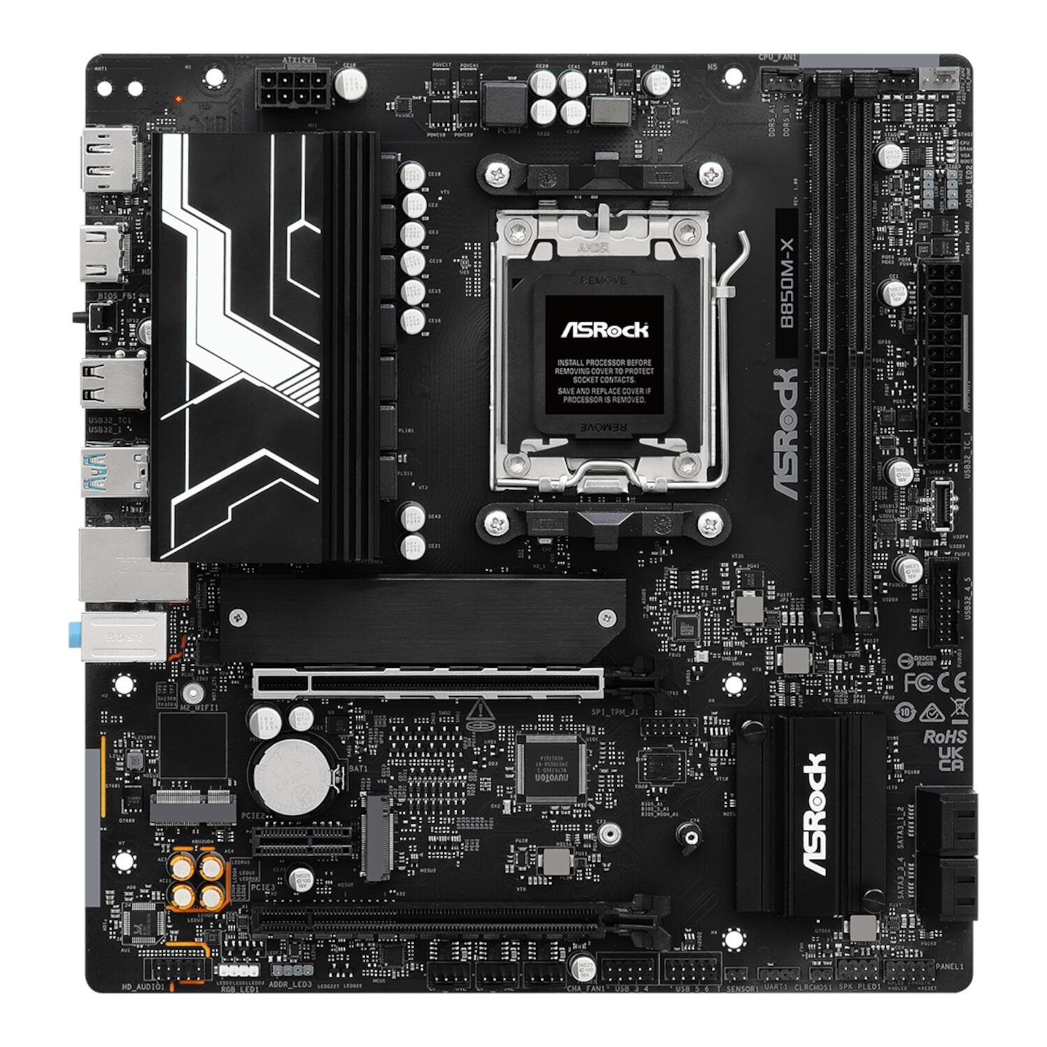 ASRock B850M-X WiFi AM5 Micro ATX Motherboard (DDR5, PCIe 5.0, Wi-Fi 6E) - Image 2